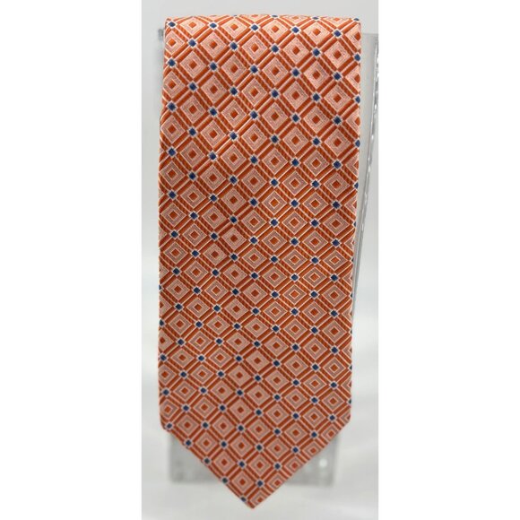Tommy Hilfiger Orange Diamond Silk Tie - Picture 1 of 3